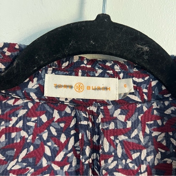 Tory Burch Cloque Drop Waist Silk Blend Tunic Top - Picture 9 of 14